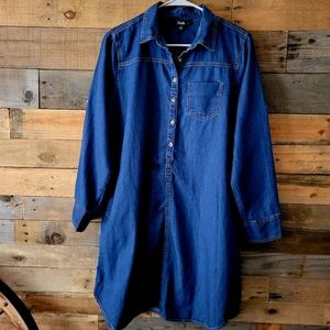 Rosettes denim dress.